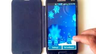 Blue Snowy Christmas HD Android Live Wallpaper screenshot 2