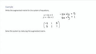 Example Solve a System of Equations with an Augmented Matrix with Calculator 1