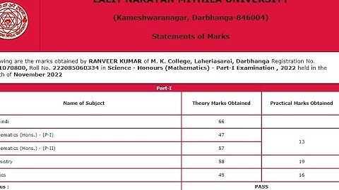 How to check LNMU Part 01 Result 2023 (Session 2021 to 2024)