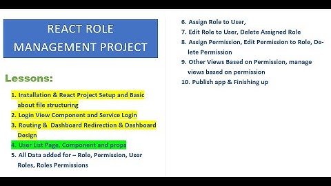 #4   React Role Management Bangla Video Project Day 4 - User List with Role Page, Dynamic Data bind