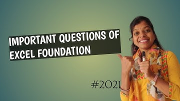 Excel Foundation Important Questions