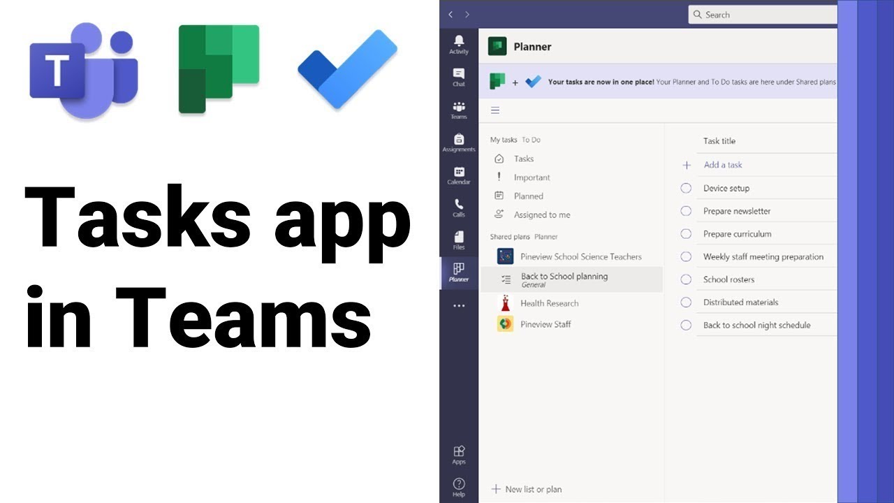 How to use Tasks in Microsoft Teams and -