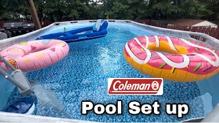 Unboxing and Setting Up Coleman Power Steel 16 ft. x 10 ft. x 42 in. Oval Above Ground Pool Set