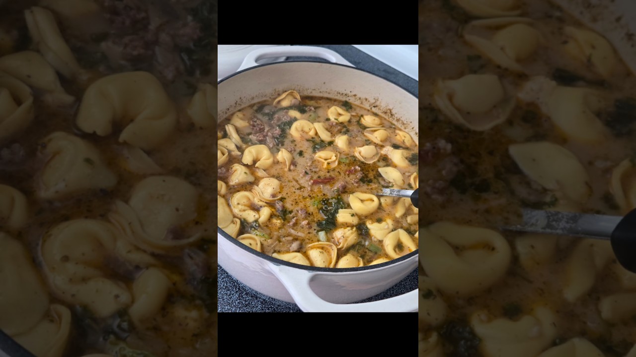Tortellini… in soup?! 👀🍲Why didn’t I try this sooner?!Creamy Tuscan mushroom- pure comfort in a bowl