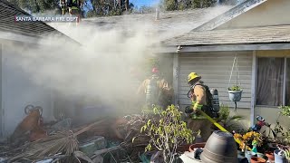 SBC Fire knocks down home fire in Goleta
