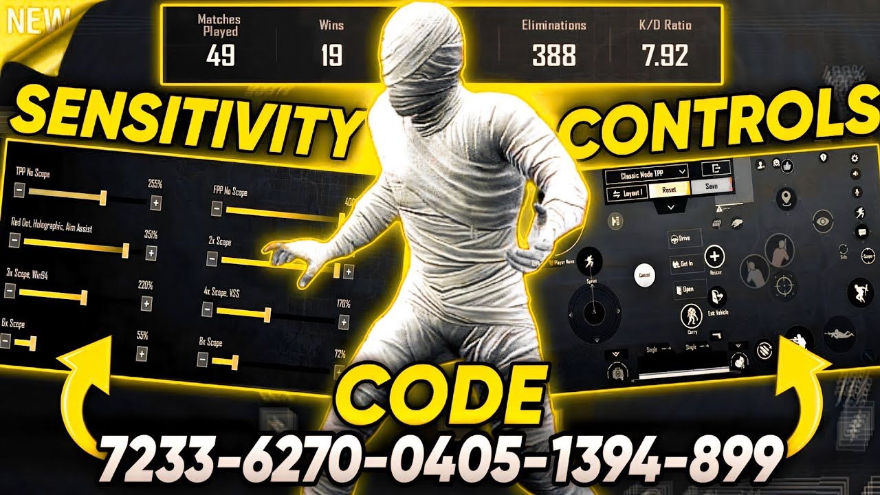 2.7 UPDATE 🔥 Best Sensitivity settings CODE + Control settings for Pubg ...