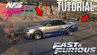 Tutorial de como tunear el nissan skyline r34 de fast and furius 2!!! En Need for speed heat!