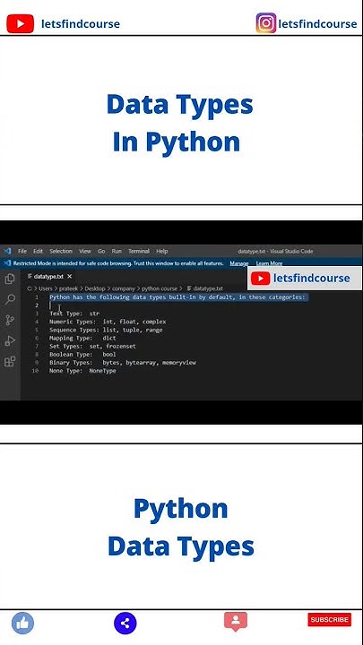 Python Data Types | Data Types In Python #python - YouTube