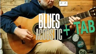 Blues acoustique à la guitare TABLATURE