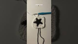 Crocheting a star pouch 🖤⭐️ #crochet #crochetstarpouch #crochetinspo #shorts #smallbusiness