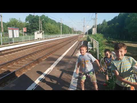 Дети впервые увидели Сапсан на скорости 200 km/h? The children saw the train for the first 孩子们看到了火车
