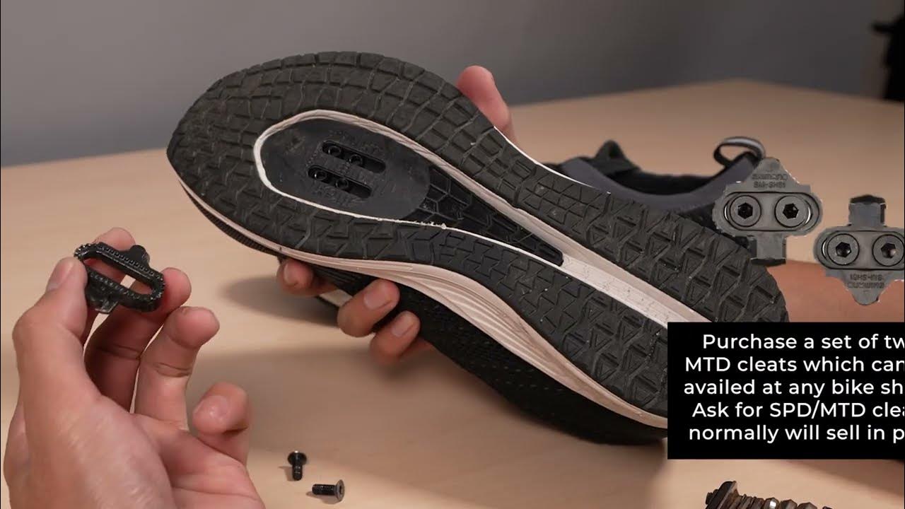 HOW TO PUT BICYCLE CLEATS ON YOUR SHOES YouTube