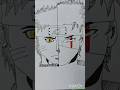 Naruto x Kakashi Half Face Drawing 🔥 #shorts