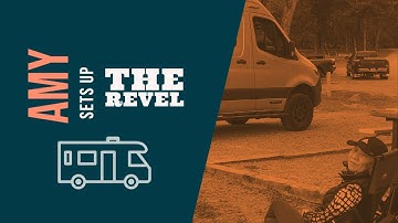 Amy sets up shore power, city water, privacy shades for the Revel and dumps the black and gray tank!