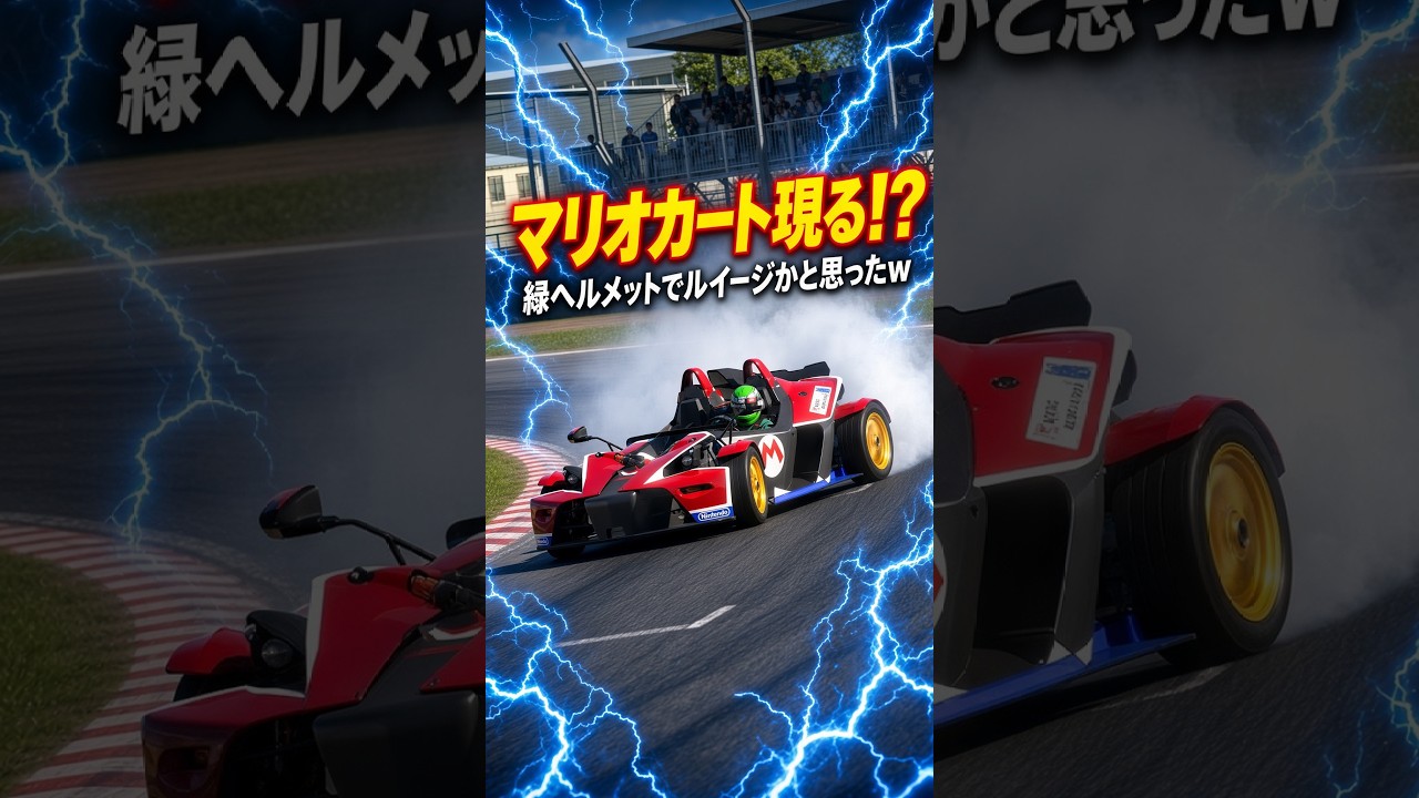 【GT7】筑波ドリコンにマリオカート現る!?緑ヘルメットでルイージかと思ったw