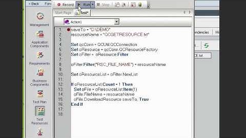 How to download a Quality Center resource using QTP