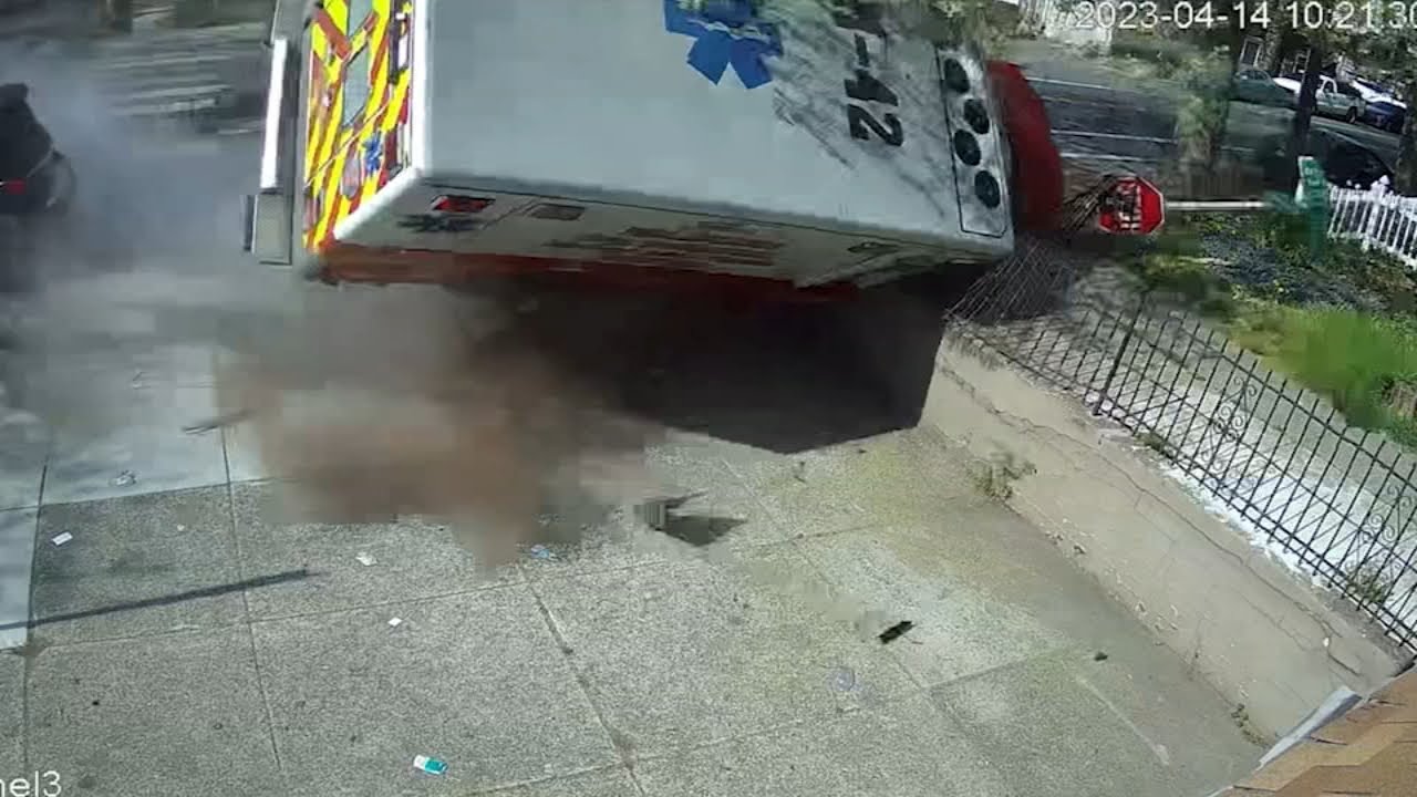 Video captures moment SUV collides with ambulance in Northeast Philadelphia