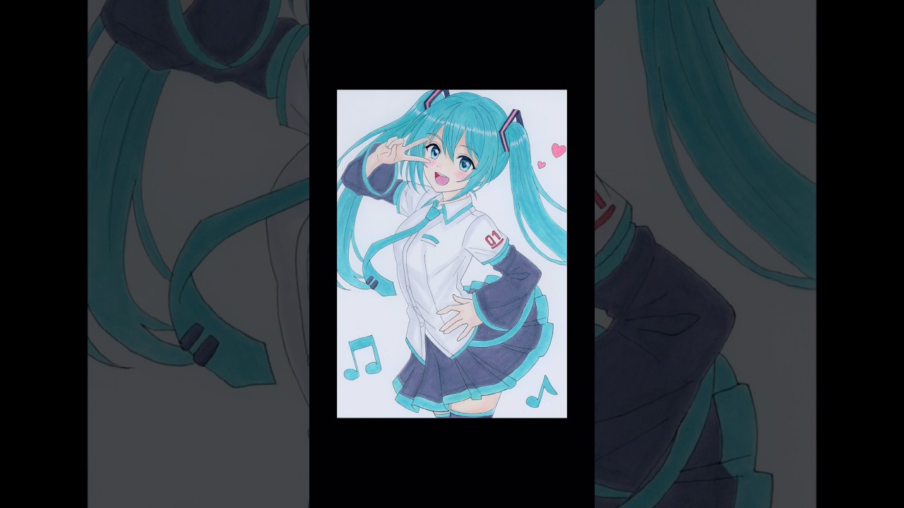 初音ミクを描いてみた #shorts - YouTube