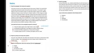 Grade 8 test prep reasing