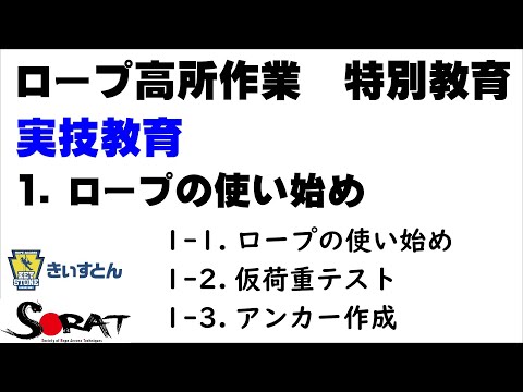 実技教育 1-1～1-3.ロープの使い始め/仮荷重テスト/アンカー作成