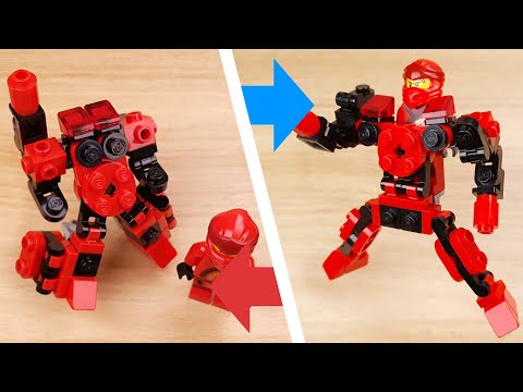 How to build mini LEGO brick ninja power up suit bot - Ninja Armorbot