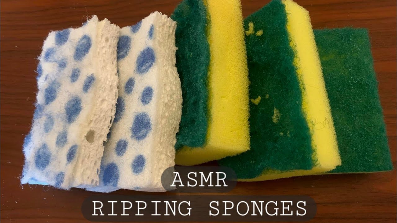 ASMR - Ripping  New vs old sponges || scratching, picking, ripping sounds ||