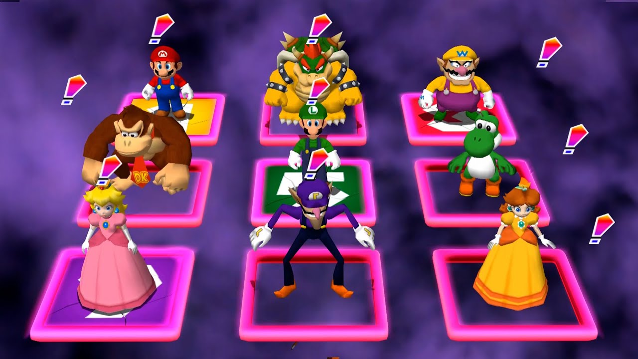 Mario Party 4 - All Characters play Panels of Doom