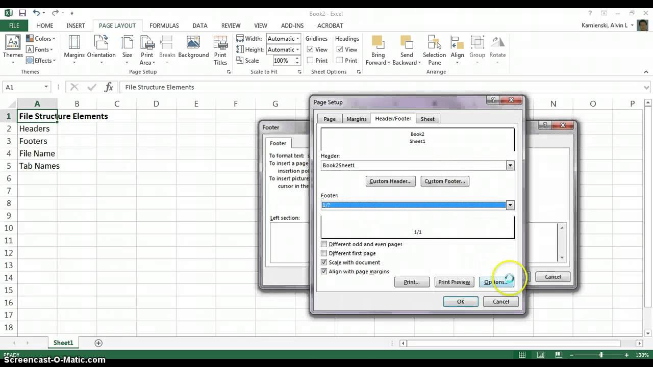 File Structure, Headers and Footers YouTube