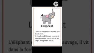 وضعية ادماجية في الفرنسية L'éléphant 🐘