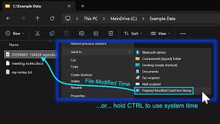 Timestamp Filenames from the Windows Explorer Right-Click Menu — File Modified or Current Time