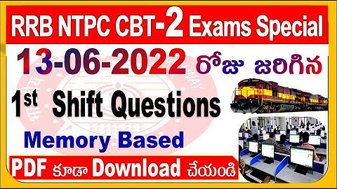 NTPC CBT 2  Level 2 Exam paper Shift 1 13 june 2022 Exam Analysis by SRINIVASMech