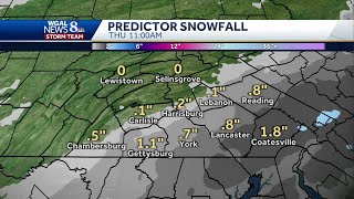 South-central Pennsylvania snow forecast for Thursday