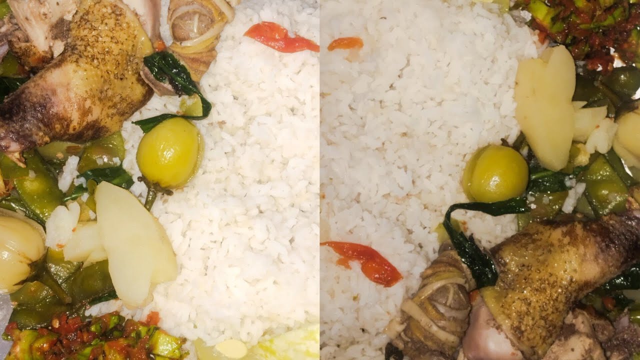 LOCAL CHICKEN (in local style) WITH ORGANIC VEGETABLES 🥬 #mukbang #organic 