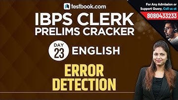 9:30 AM | IBPS Clerk Prelims 2018 | Error Detection | IBPS Clerk English Day 23 with Pratibha Ma