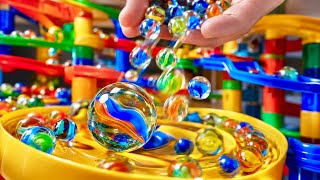Marble Run ASMR β Pouring Glass Marbles Into a Giant Spiral Bowl | Relaxing No Talking