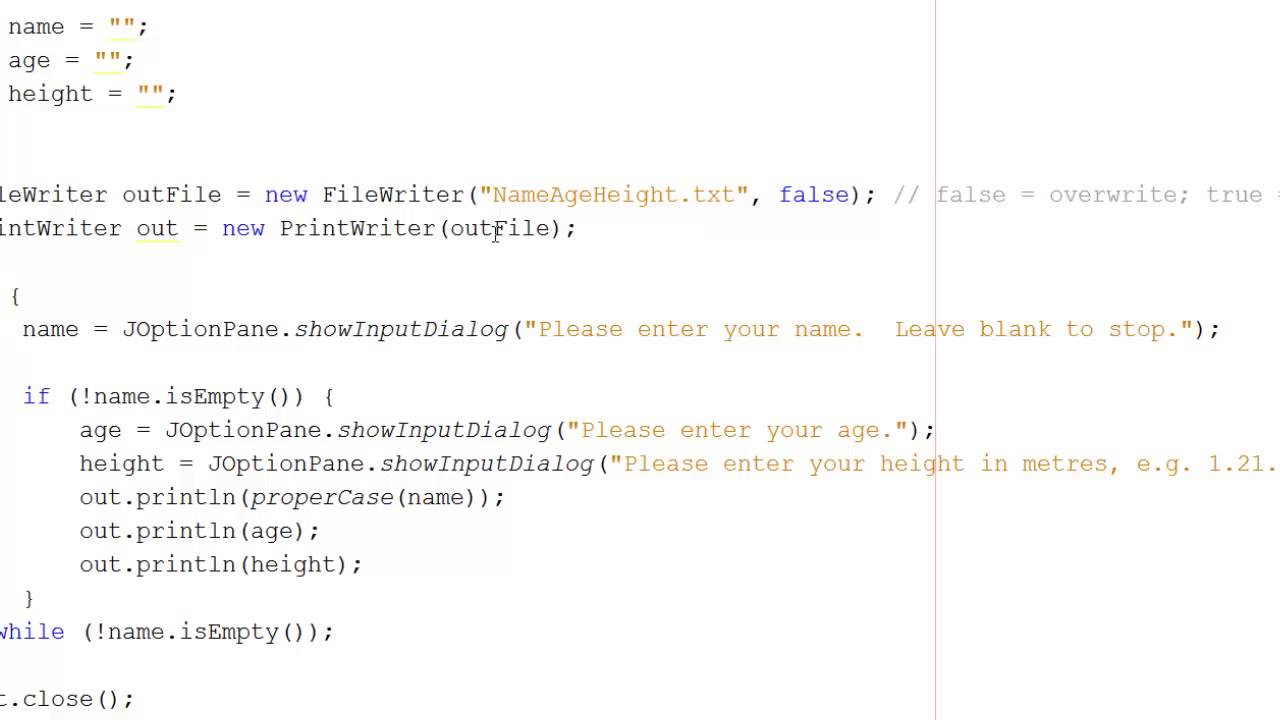 Java - showInputDialog + Writing text files - YouTube