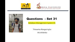 Java Institute DBMS Question Set 31