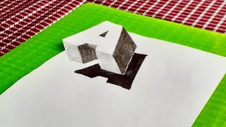 How To Draw 3D Floating Letter A Anamorphic Illusion