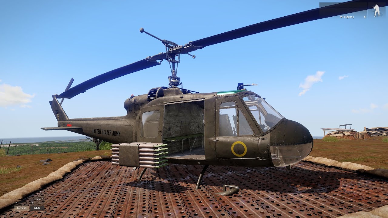 Arma 3 - UH-1C Iroquois ARA - вертолётный полигон - стрельба ракетами