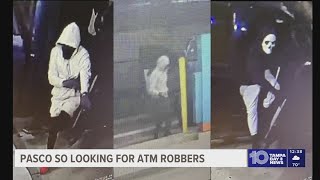 Pasco Sheriff's Office searching for 3 masked suspects accused of robbing ATM in stolen vehicle