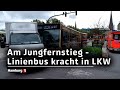 Trotz Lieferverbot: LKW kollidiert mit Linienbus am Jungfernstieg