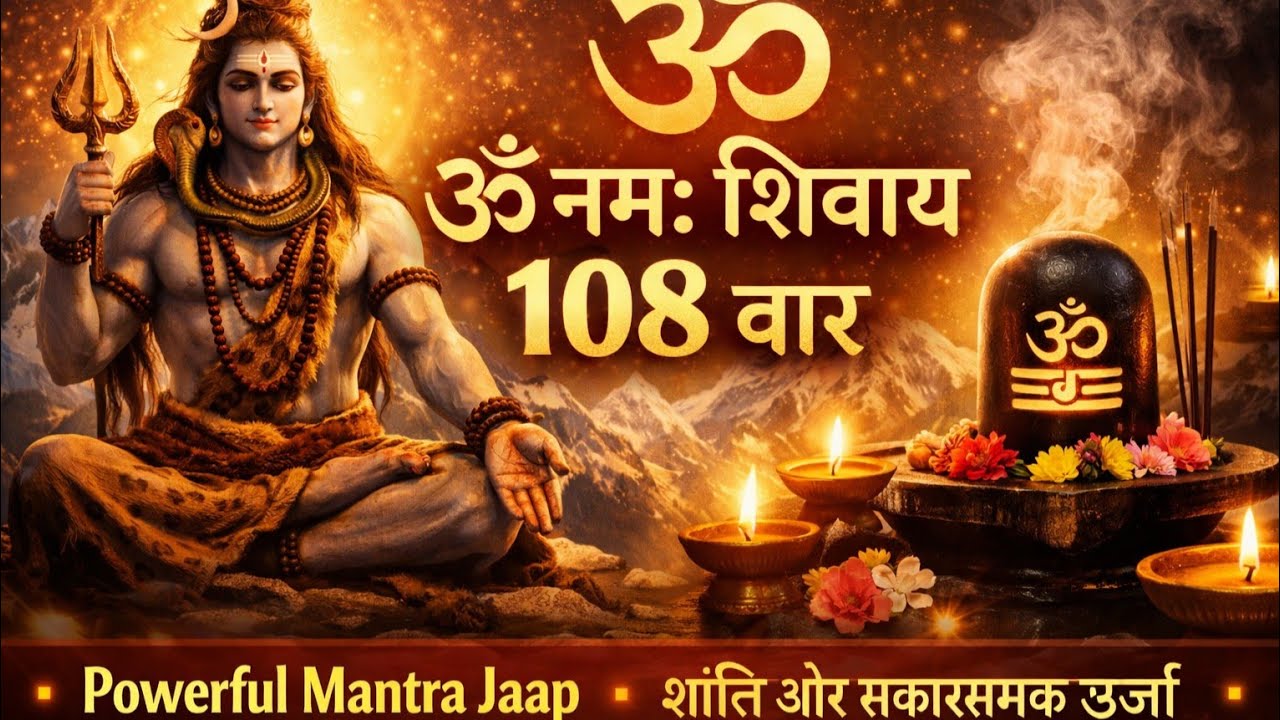 ॐ नमः शिवाय 108 बार | Powerful Shiv Mantra Jaap |  सुनें और शांति पाएँ🚩🚩