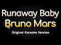 Runaway Baby Bruno Mars Karaoke Songs With Lyrics Original Key