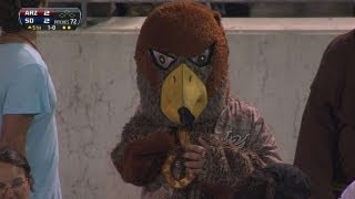 Padres fan watches game in eagle costume screenshot 4