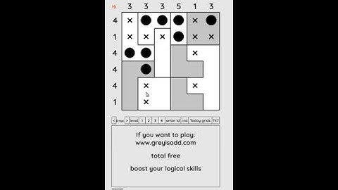 Grey is Odd - Today grids. Solution level 3 6X6 dated 09-03-2024 #logicpuzzles #logicgames  #games