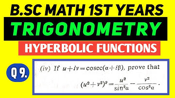 Bsc Math Part 1 | Trigonometry |Ch-5 | Hyperbolic Functions | Q.no. - 9(iv) | Das Gupta #mathchat