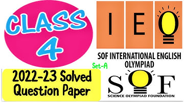 IEO | 2022-23 | CLASS 4 | International English Olympiad Solved Previous Year Paper | Grade 4