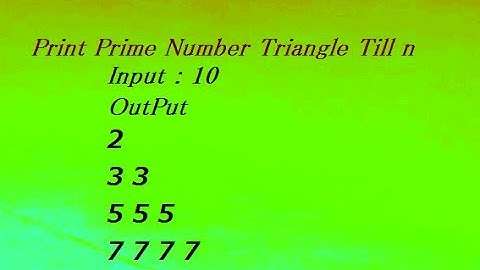 C++ Program To Print Prime Number Pyramid Till N