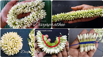 String jasmine flowers in 5 different ways/5 types of jasmine garland/tie mullapoo/veni/Gajra/DIY