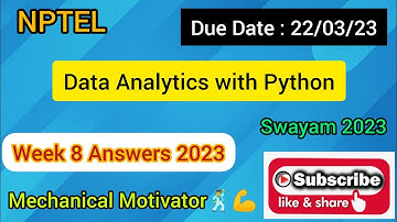 Data Analytics with Python | Week 8 Quiz | Assignment 8 Solution | NPTEL | SWAYAM 2023
